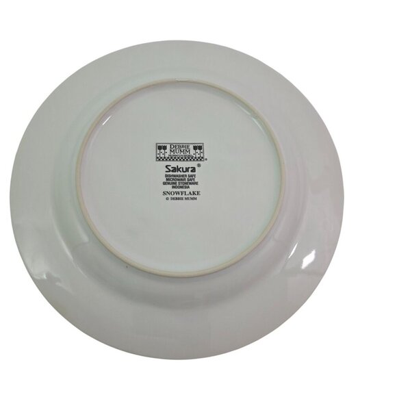 Sakura Debbie Mumm Snowflake 8” Stoneware Salad Luncheon Plates – Set of 4 - Picture 5 of 16